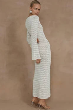 Nya Knit Midi Dress in Ivory