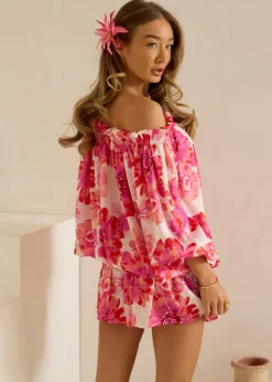 Off Shoulder Tunic Dress Hawaii
