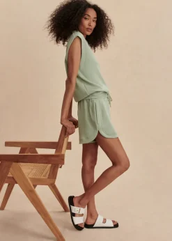 Ollie High Rise Shorts in Snow Sage
