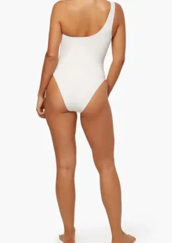 One Shoulder O ring One Piece in Off White