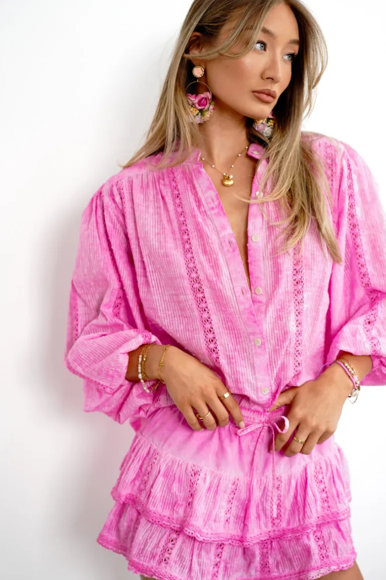 Pink Embroidery Skort Poupette