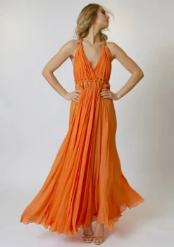 Pleated Grecian Maxi Gown