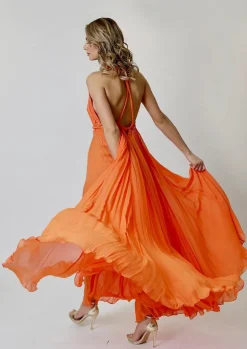 Pleated Grecian Maxi Gown