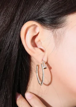 Rhinestone Hoop Earrings Juste