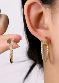 Rhinestone Hoop Earrings Juste