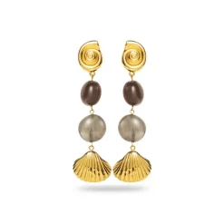 Shell and Resin drop earrings