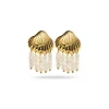 Shell with Pearl Drop Earrings
