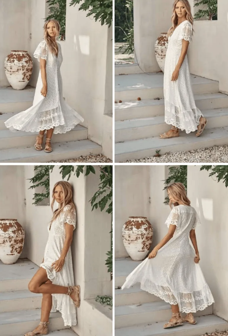 Snow White Lace Maxi Dress Angel