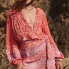 Sunshine Bandit Wrap Mini Skirt Cayenne