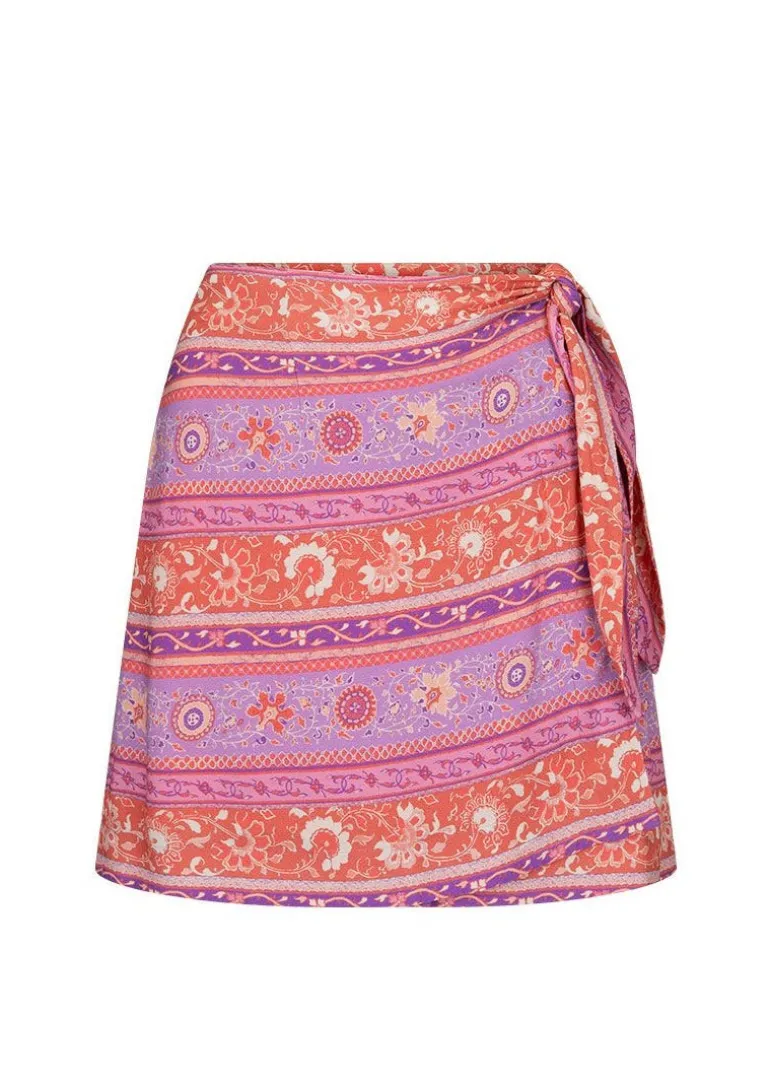Sunshine Bandit Wrap Mini Skirt Cayenne