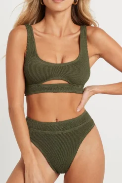 The Sasha Bikini Top in Khaki