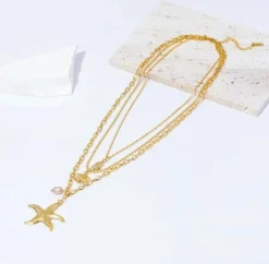 3 Tier Starfish Necklace