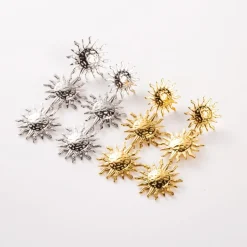 Triple Sun Pendant Earrings