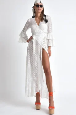 Valentino Wrap Stretchy Lace Dress