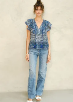 Viti Print Frill Top