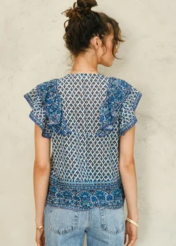 Viti Print Frill Top