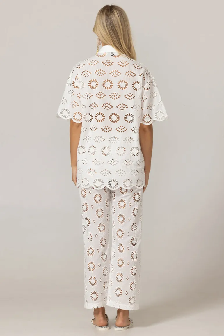 White Broderie Anglaise Shirt Mira