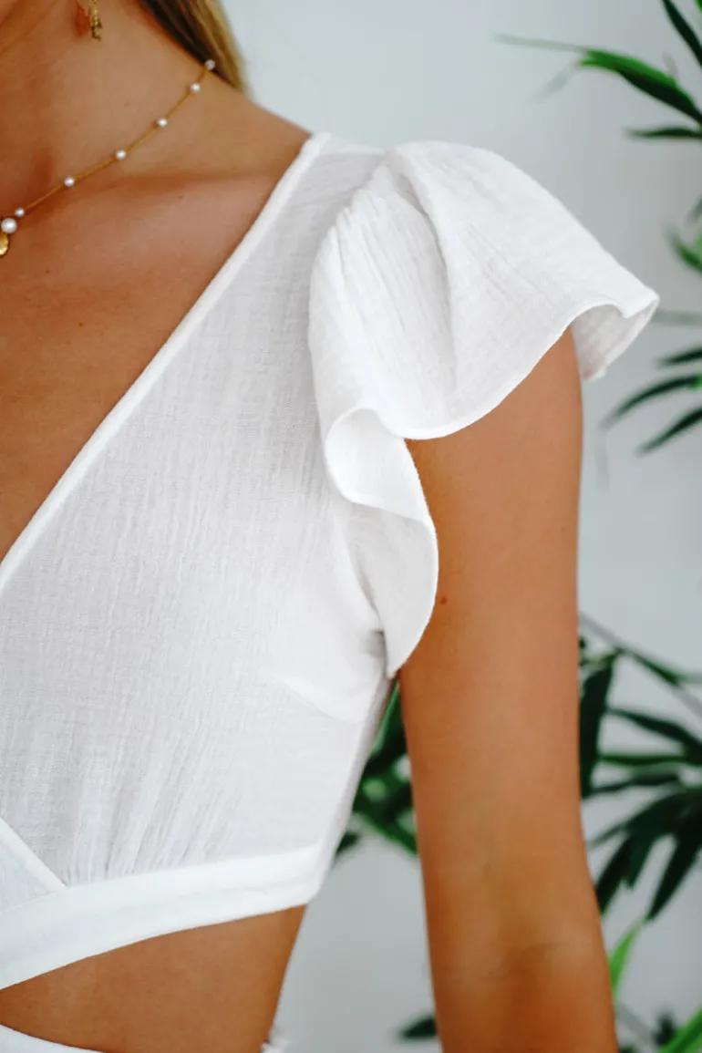 White Cut-out Mini Dress Tara