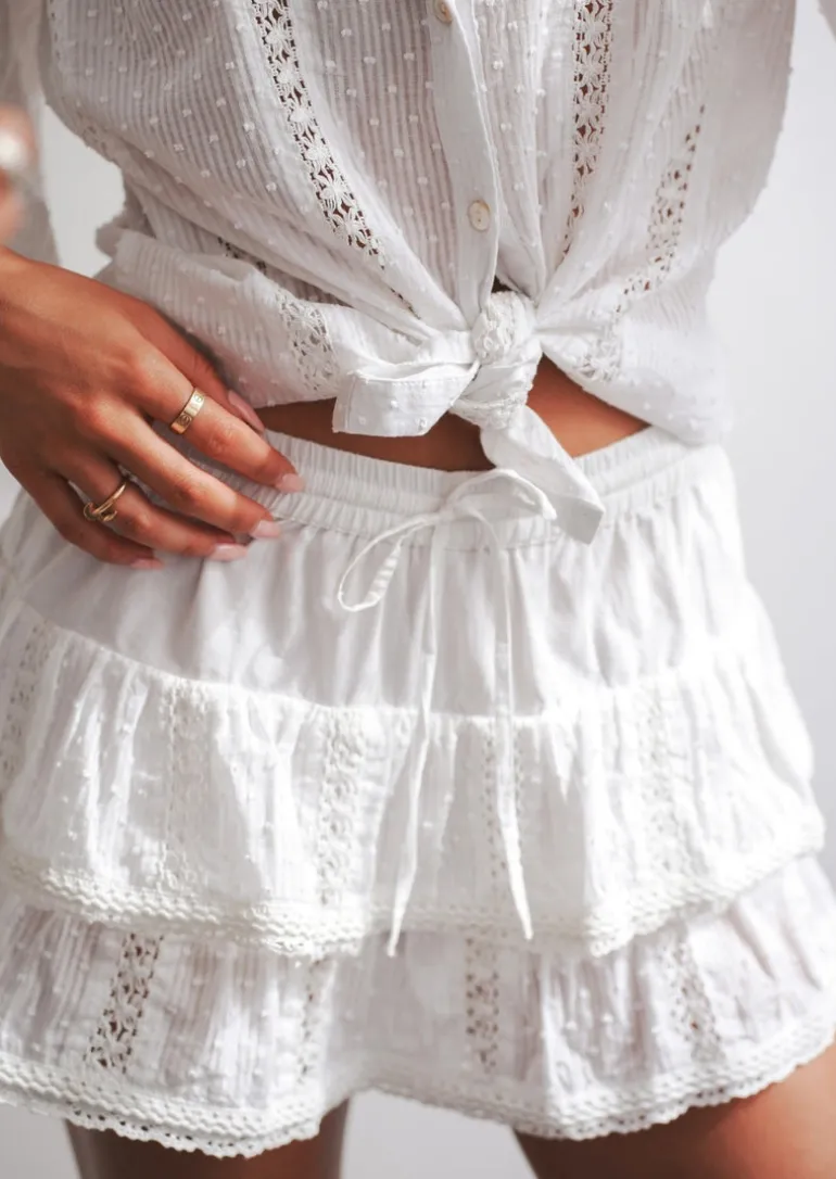 White Embroidery Skort Poupette
