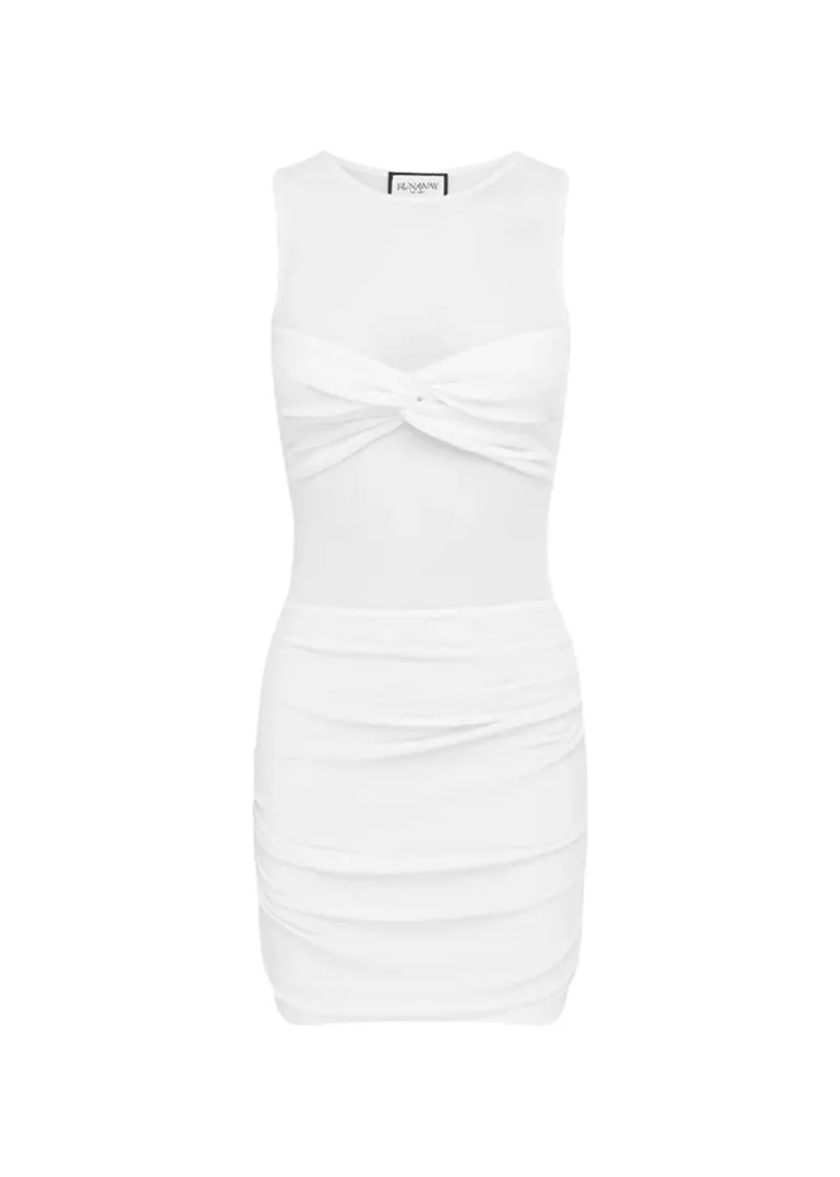 White Mesh Mini Dress Meila