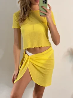 Yellow Mesh Sarong